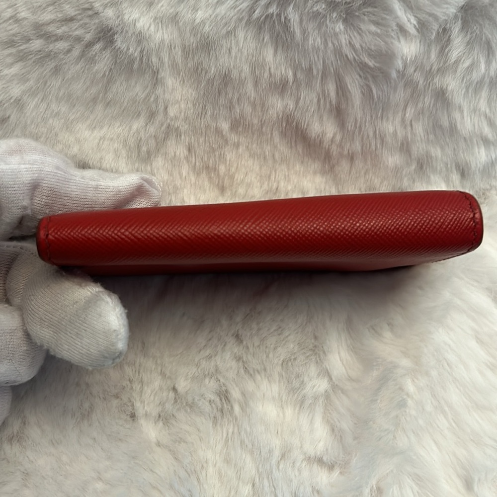 Prada ❤️Red❤️Saffiano leather key holder/card case double snaps - Picture 9 of 16